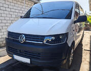 Volkswagen T6 2015–2024 Priekšējie lukturi ar LED dienas gaismām Black (2015-2019, 2 gab.) foto 2