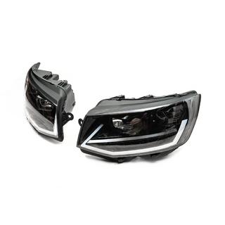 Priekšējie lukturi ar LED dienas gaismām Black (2015-2019, 2 gab.) Volkswagen T6 2015–2024 foto 4