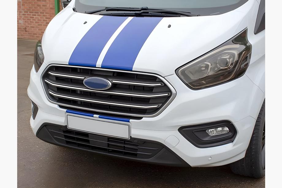 Ford Custom 2013–2022 Radiatora režģa uzlikas 2018+ (4 gab., nerūsējošais tērauds) Image