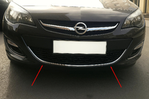 Opel Astra J 2009–2015 Nerūsējošā tērauda aizsarguzlika priekšējam buferim OmsaLine (nerūsējošais) foto 1