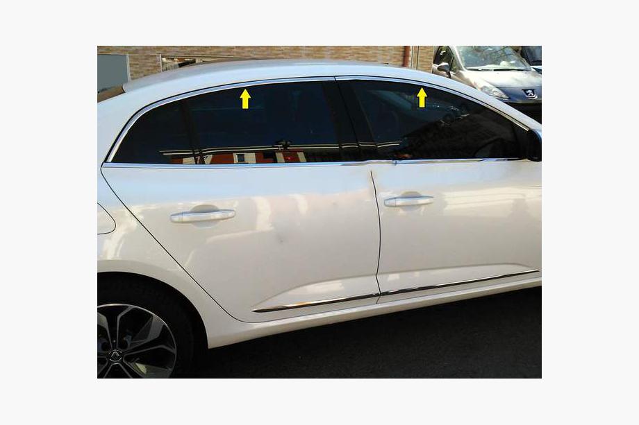 Renault Megane IV 2016–2025 Augšējās logu apdares līstes (Sedan, 6 gab., nerūsējošais tērauds) Image