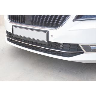 Priekšējā bufera aizsarguzlikas OmsaLine (3 gab., nerūsējošais tērauds) Skoda Superb 2015–2024 foto 1