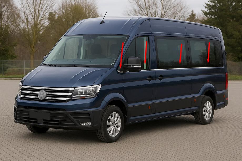 Volkswagen Crafter 2016– Logu apakšējās līstes, vidējā riteņu bāze (8 gab., nerūsējošais tērauds) Image