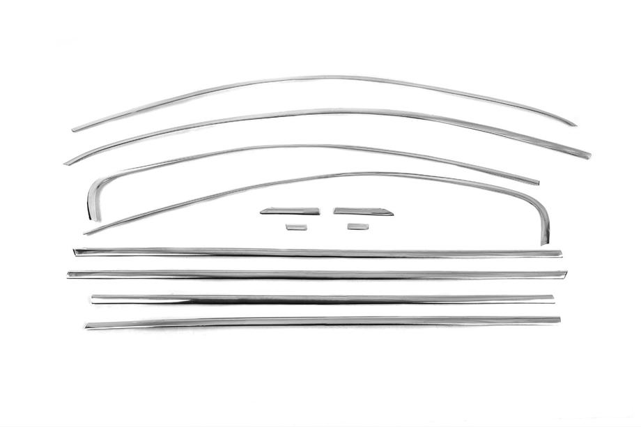 Volkswagen Jetta 2011–2018 Pilns logu apmales komplekts (12 gab., nerūsējošais tērauds) Carmos - turku teras Foto 2