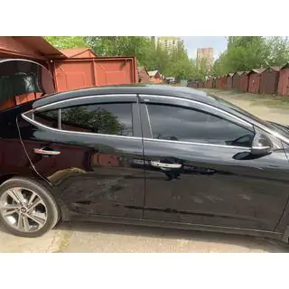 Logu vēja deflektori ar hromētu līsti (4 gab., Niken)