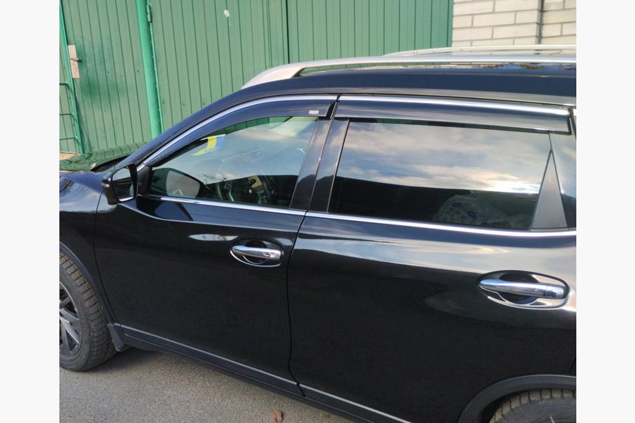 Nissan X-trail T32/Rogue 2014–2021 Logu vēja deflektori ar hromētu līsti (4 gab., Niken) Foto 1