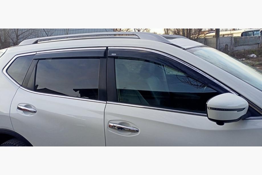 Nissan X-trail T32/Rogue 2014–2021 Logu vēja deflektori ar hromētu līsti (4 gab., Niken) Foto 4