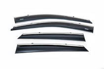 Hyundai IX-35 2010–2015 Logu vēja deflektori ar hromētu līsti (4 gab., Niken) foto 2