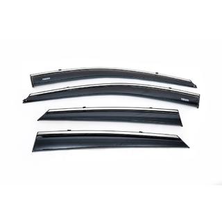 Logu vēja deflektori ar hromētu līsti (4 gab., Niken) foto 2