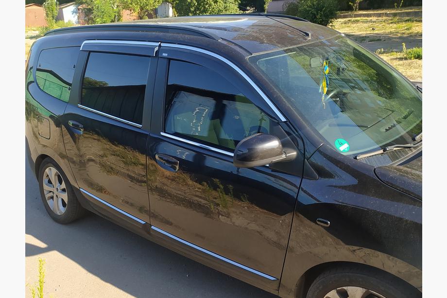 Dacia Lodgy 2012–2022 Logu vēja deflektori ar hromētu līsti (4 gab., Niken) Image