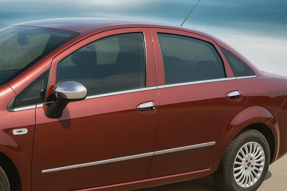 Fiat Linea 2006–2018 Ārējās logu apmales (8 gab., nerūsējošais tērauds) OmsaLine – itāļu nerūsējošais tērauds Image