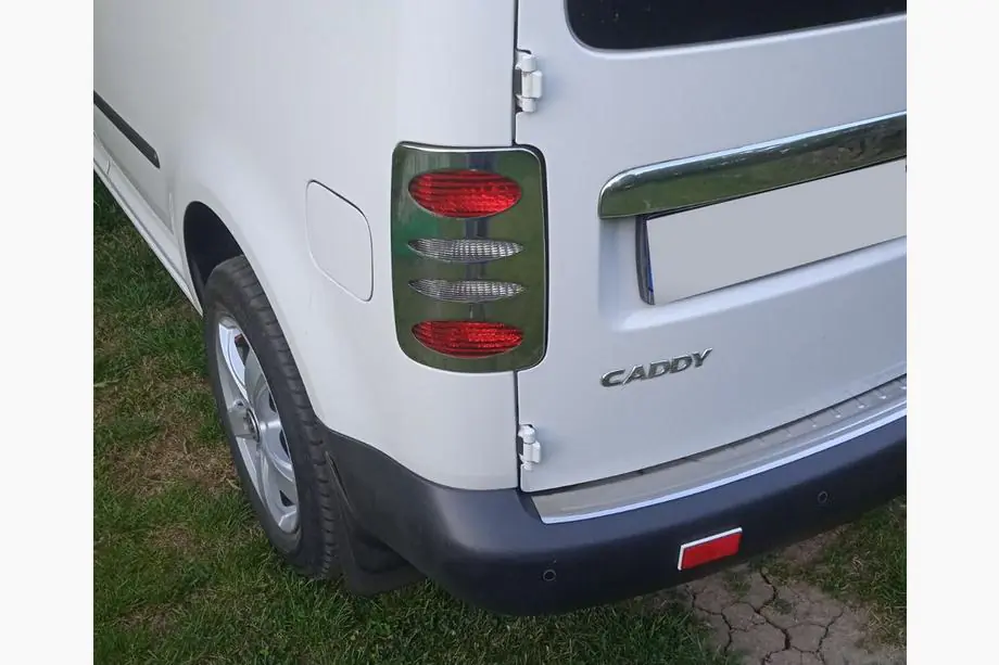 Volkswagen Caddy 2004–2010 Aizmugurējo lukturu uzlikas V2 (2 gab., nerūsējošais tērauds) Image