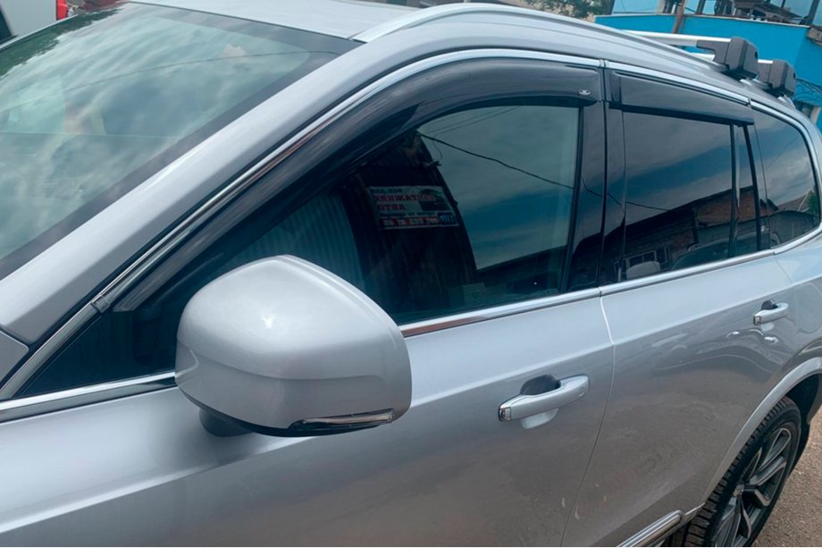 Volvo XC90 2015– Logu vēja deflektori ar hroma joslu (4 gab., HIC) Image