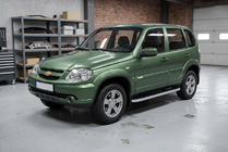 Chevrolet Niva 1998–2020 Sānu pakāpieni Tayga Grey (2 gab., alumīnijs) foto 1