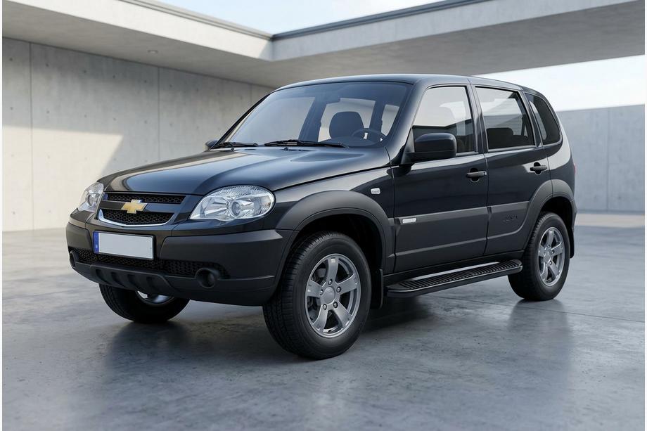 Chevrolet Niva 1998–2020 Sānu sliekšņi Tayga Black (2 gab., alumīnijs) Image
