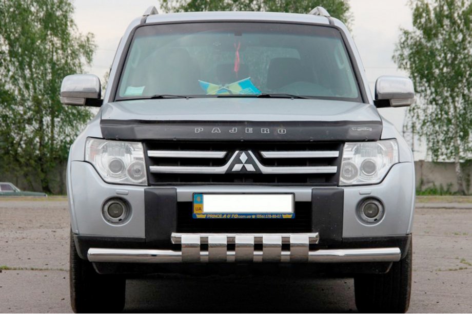 Mitsubishi Pajero Wagon IV 2006–2021 Priekšējais aizsargstienis ST015-13 (nerūsējošais tērauds) Image