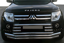 Mitsubishi Pajero Wagon IV 2006–2021 Priekšējais aizsargstienis ST015-9 (nerūsējošais tērauds) foto 1