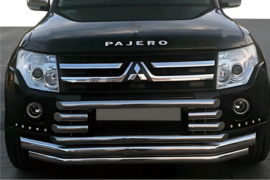 Mitsubishi Pajero Wagon IV 2006–2021 Priekšējais aizsargstienis ST015-9 (nerūsējošais tērauds) Image
