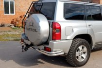 Nissan Patrol Y61 1997–2011 Aizmugurējais aizsargloks AK005-3 (nerūsējošais tērauds) foto 2