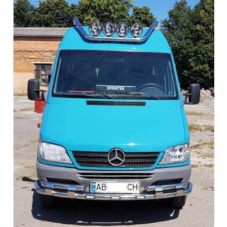 Priekšējais aizsargstienis ST015-2 (nerūsējošais tērauds) Mercedes Sprinter W901/902/903/904/905 1995–2006 foto 2