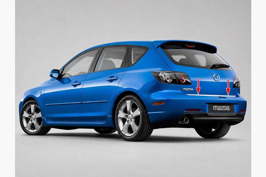 Mazda 3 2003–2009 Nerūsējošā tērauda bagāžnieka malas uzlika HB Foto 1
