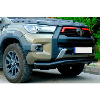 Priekšējais aizsargstienis Texas 2020+ (76 mm, melns) Toyota Hilux 2015– foto 2