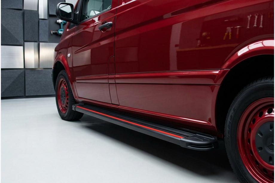 Mercedes Vito W639 2004–2014 Sānu pakāpieni Maya Red-Black (2 gab., alumīnijs) Garā (ExtraLong) Image