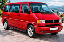 Volkswagen T4 Caravelle/Multivan 1990–2003 Sānu pakāpieni Maya Red (2 gab., alumīnijs) Īsā riteņu bāze foto 1
