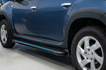 Dacia Duster 2008–2018 Sānu sliekšņi Maya Blue (2 gab., alumīnijs) foto 1