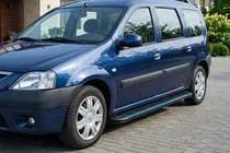 Dacia Logan MCV 2004–2014 Sānu sliekšņi Maya Blue (2 gab., alumīnijs) foto 1