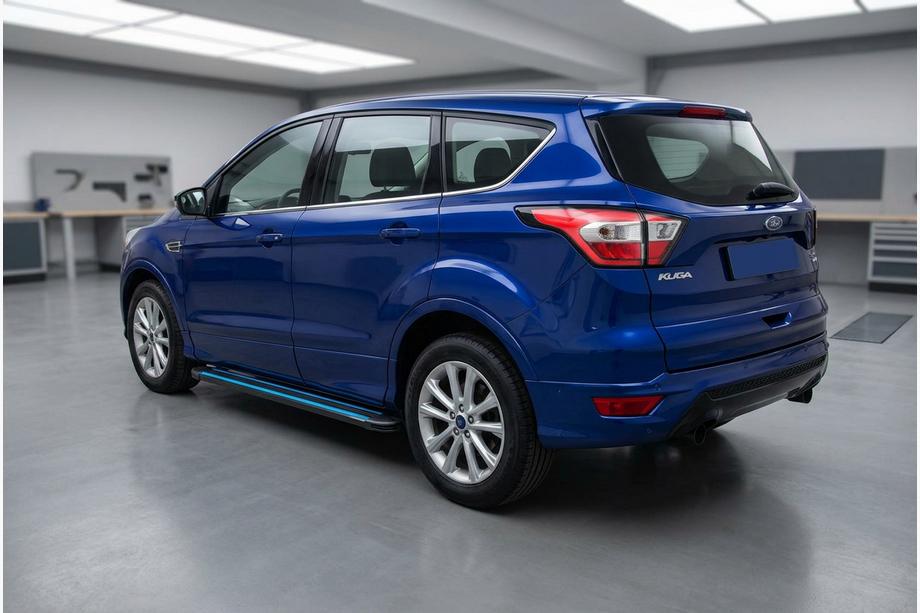 Ford Kuga/Escape 2013–2019 Sānu pakāpieni Maya Blue (2 gab., alumīnijs) Ar melnām durvju līstēm Image