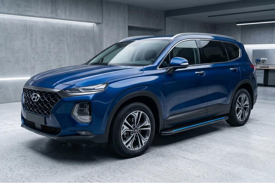 Hyundai Santa Fe 4 2018–2023 Sānu sliekšņi Maya Blue (2 gab., alumīnijs) Foto 1