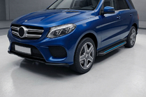 Mercedes GLE/ML class W166 2011–2018 Sānu sliekšņi Maya Blue (2 gab., alumīnijs) foto 1