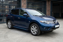 Nissan Murano 2008–2014 Sānu sliekšņi Maya Blue (2 gab., alumīnijs) foto 1