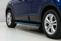 Nissan Qashqai 2010–2014 Sānu sliekšņi Maya Blue (2 gab., alumīnijs) Garā riteņu bāze foto 1