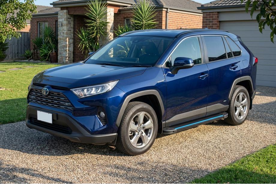 Toyota Rav 4 2019–2025 Sānu sliekšņi Maya Blue (2 gab., alumīnijs) Foto 1