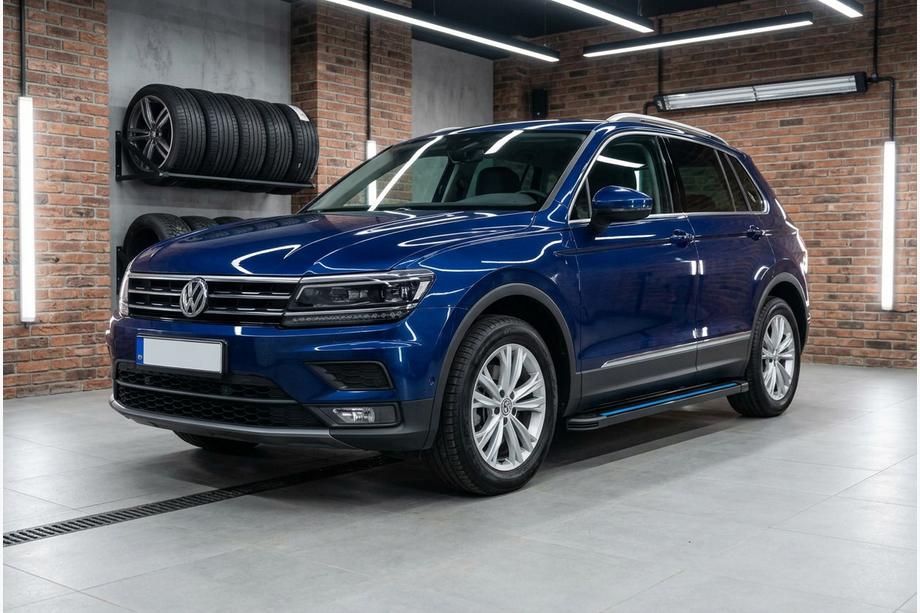 Volkswagen Tiguan 2016–2023 Sānu sliekšņi Maya Blue (2 gab., alumīnijs) Foto 1