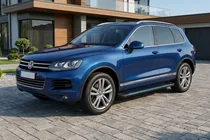Volkswagen Touareg 2010–2018 Sānu sliekšņi Maya Blue (2 gab., alumīnijs) foto 1