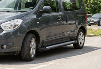 Dacia Dokker 2013–2022 Sānu sliekšņi New Vision Black (2 gab., alumīnijs) foto 1
