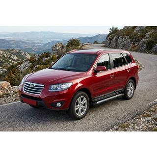 Sānu sliekšņi New Vision Black (2 gab., alumīnijs) Hyundai Santa Fe 2 2006–2012 foto 1