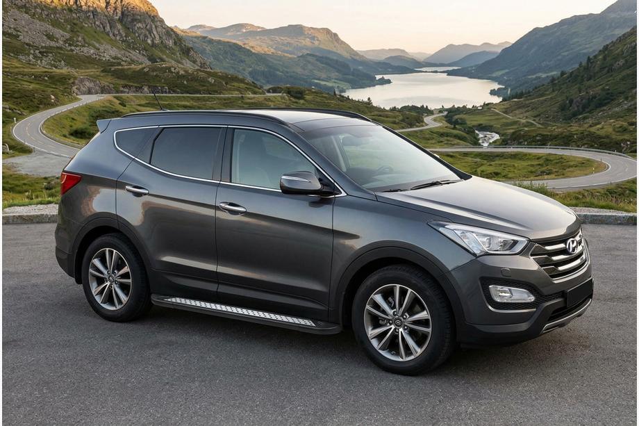 Hyundai Santa Fe 3 2012–2018 Sānu sliekšņi New Vision Black (2 gab., alumīnijs) Foto 1