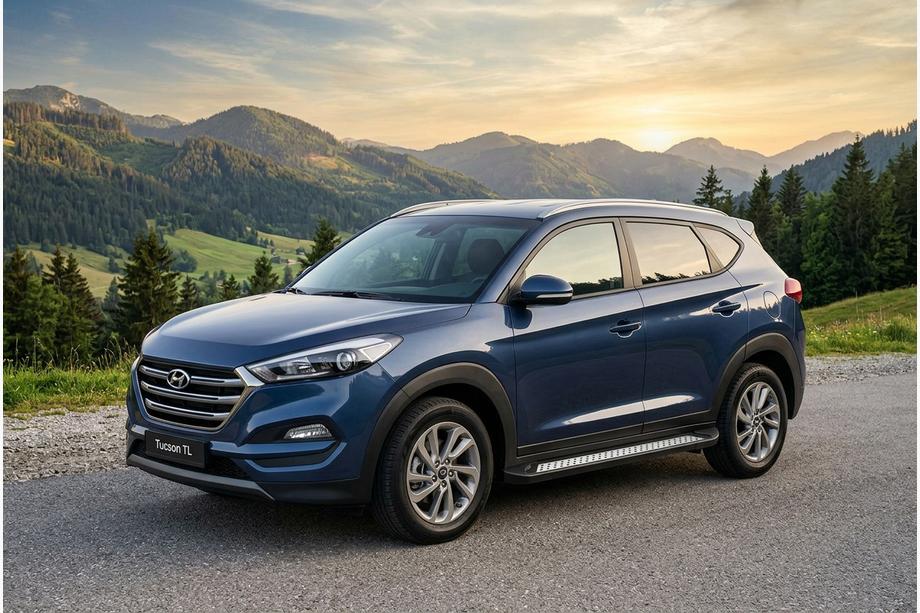 Hyundai Tucson TL 2016–2021 Sānu sliekšņi New Vision Black (2 gab., alumīnijs) Image