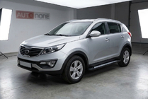 Kia Sportage 2010–2015 Sānu sliekšņi New Vision Black (2 gab., alumīnijs) foto 1