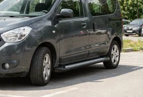 Renault Dokker 2013–2022 Sānu sliekšņi New Vision Black (2 gab., alumīnijs) foto 1