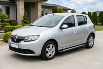 Renault Sandero 2013–2022 Sānu sliekšņi New Vision Black (2 gab., alumīnijs) foto 1