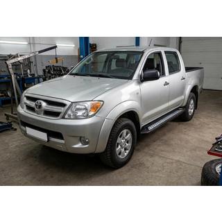 Sānu sliekšņi New Vision Black (2 gab., alumīnijs) Toyota Hilux 2006–2015 foto 1