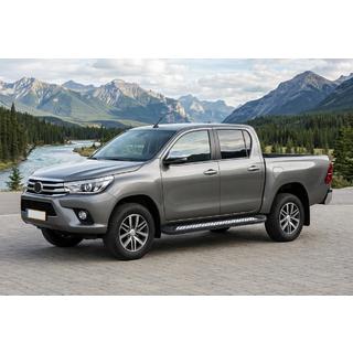 Sānu sliekšņi New Vision Black (2 gab., alumīnijs) Toyota Hilux 2015– foto 1