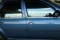 Renault Logan I 2008–2013 Ārējās logu apmales (4 gab., nerūsējošais tērauds) Carmos - turku teras foto 1