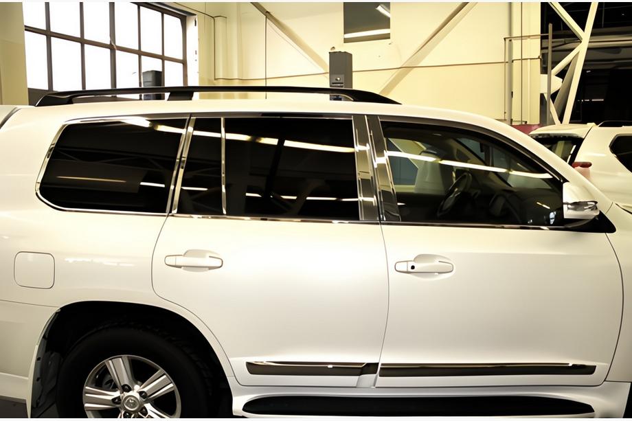 Toyota Land Cruiser 200 2007–2021 Pilns logu apmaļu un statņu uzliku komplekts (nerūsējošais tērauds) Foto 15