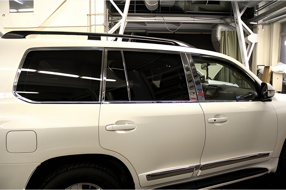 Toyota Land Cruiser 200 2007–2021 Pilns logu apmaļu un statņu uzliku komplekts (nerūsējošais tērauds) Foto 17